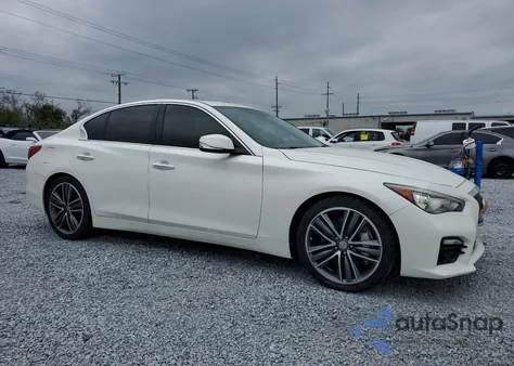 2014 Infiniti Q50 Hybrid Premium z USA, uszkodzony, nr VIN JN1AV7AP0EM692306